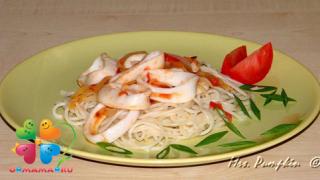 Спагетти с кальмарами