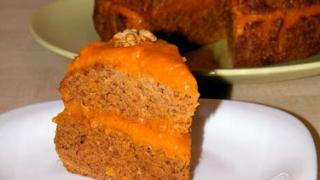 Ароматный постный торт с бананами, курагой и апельсинами!